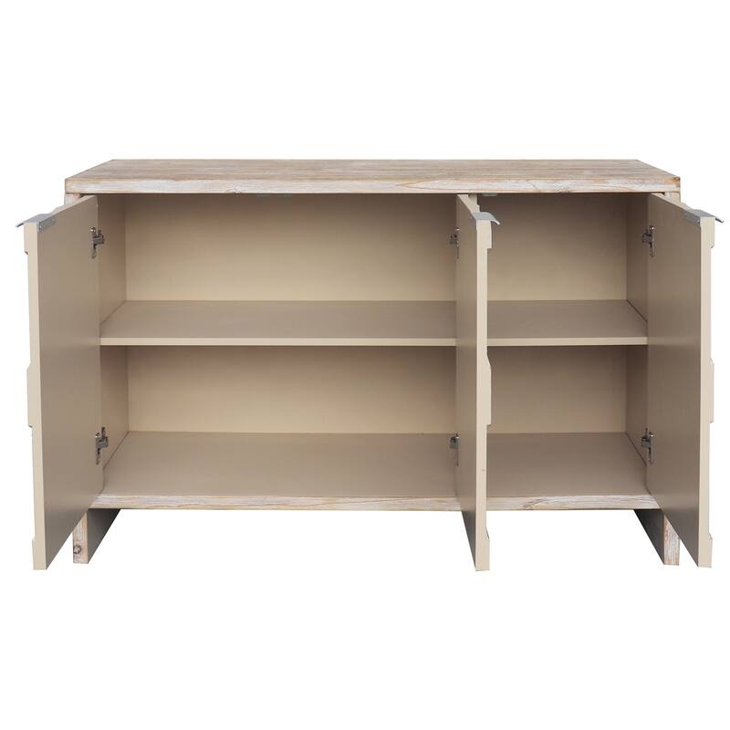 Accent Cabinet Farmhouse Style 3 Door Wooden Cabinet Sideboard Buffet