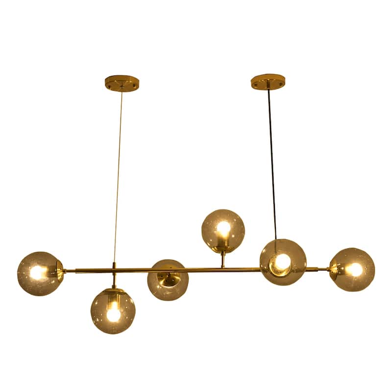 6 Lights Globe Mid Century Chandelier Sputnik Modern Pendant Lighting