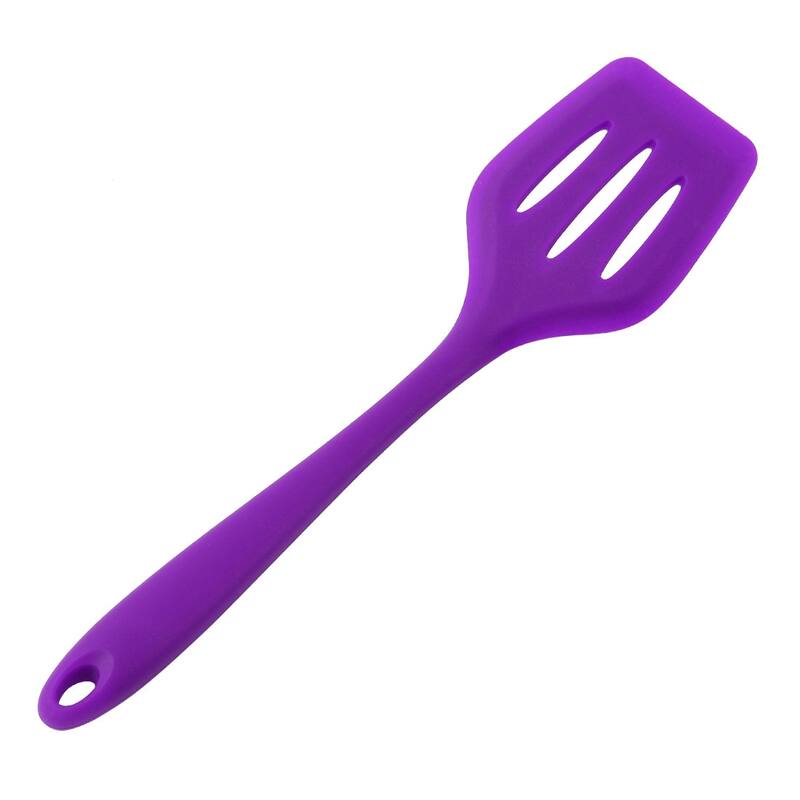 Silicone Slotted Turner Heat Resistant Non-scratch Non Stick Spatula - 12" x 3.1"(L*W)