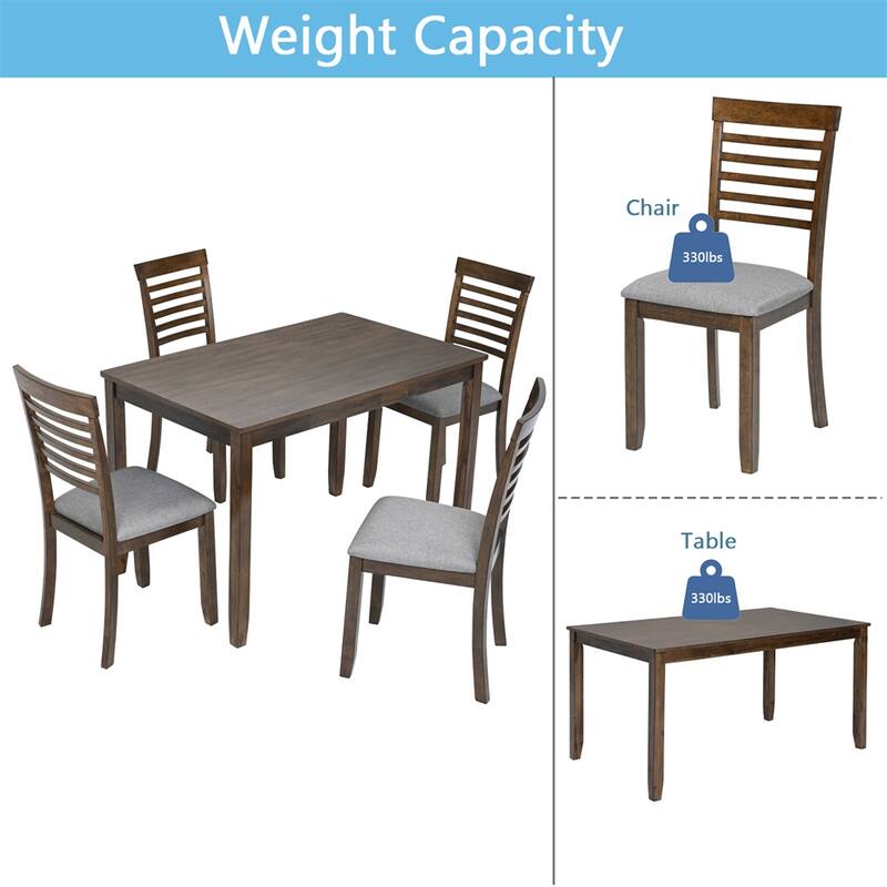 Wooden Dining Rectangular Table set for 4,Kitchen Dining Table