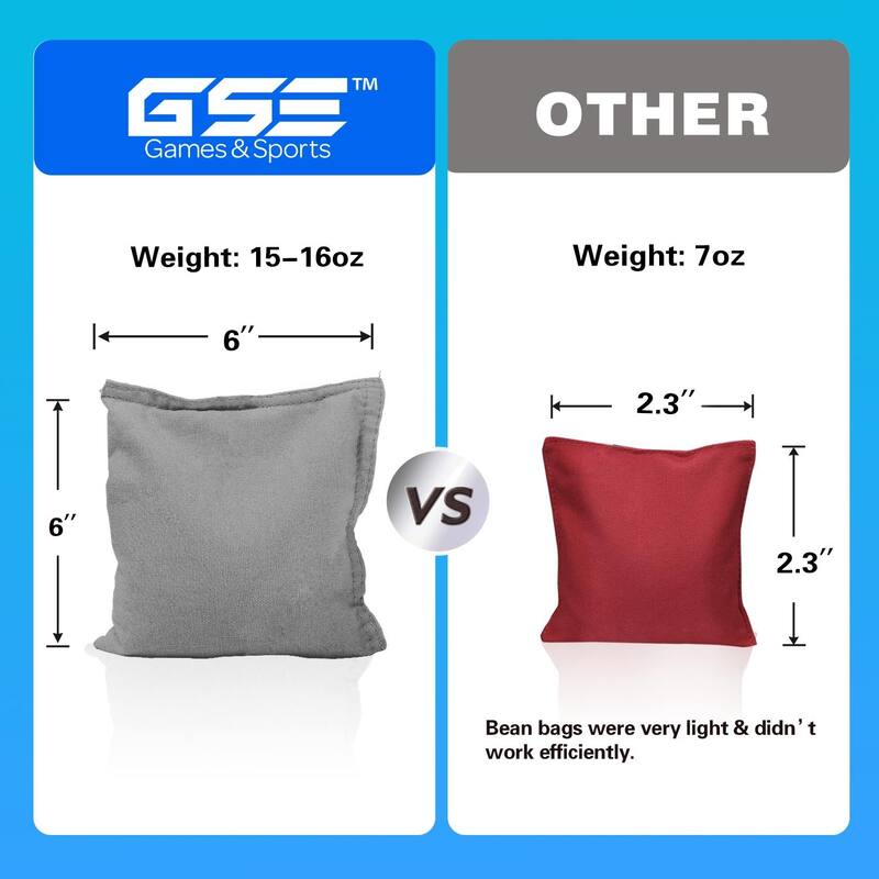GSE™ Set of 8 Regulation Size Cornhole Bean Bags. Corn Hole Board Toss Game Replacement Bean Bags