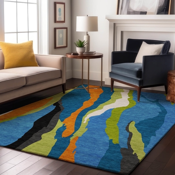 Premium Washable Super Soft Mid Century Modern Mayfield Rug - On