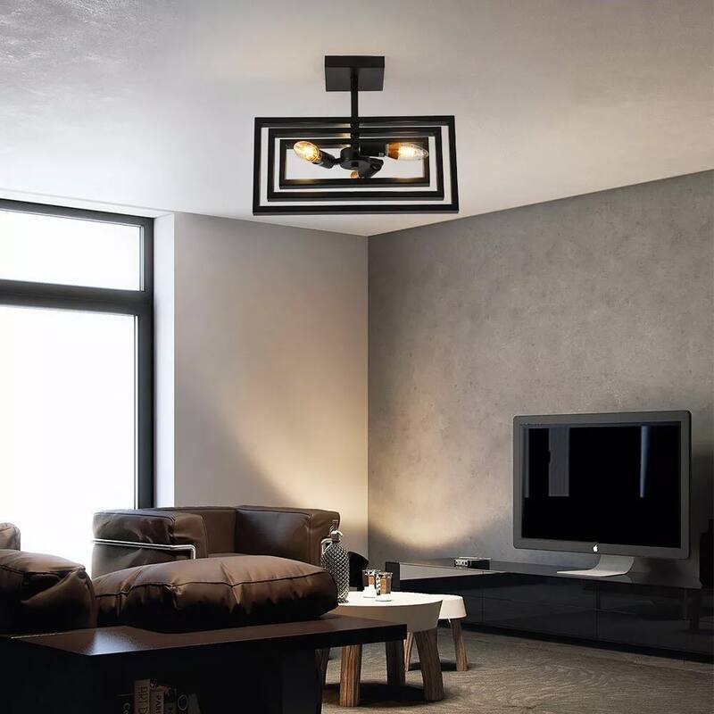 Modern Farmhouse Chandelier Light Flush Pendant Lamps Ceiling Lighting - 15" x 11"