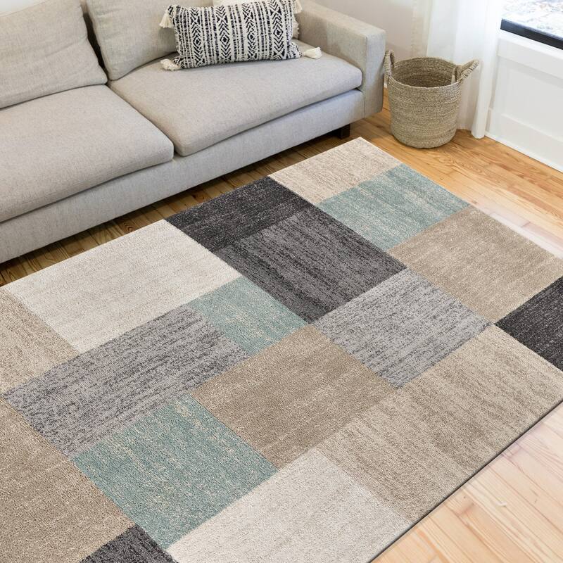 Sevita Multicolored Modern Color Block Area Rug