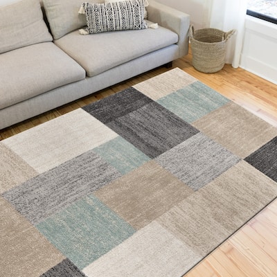 Sevita Multicolored Modern Color Block Area Rug