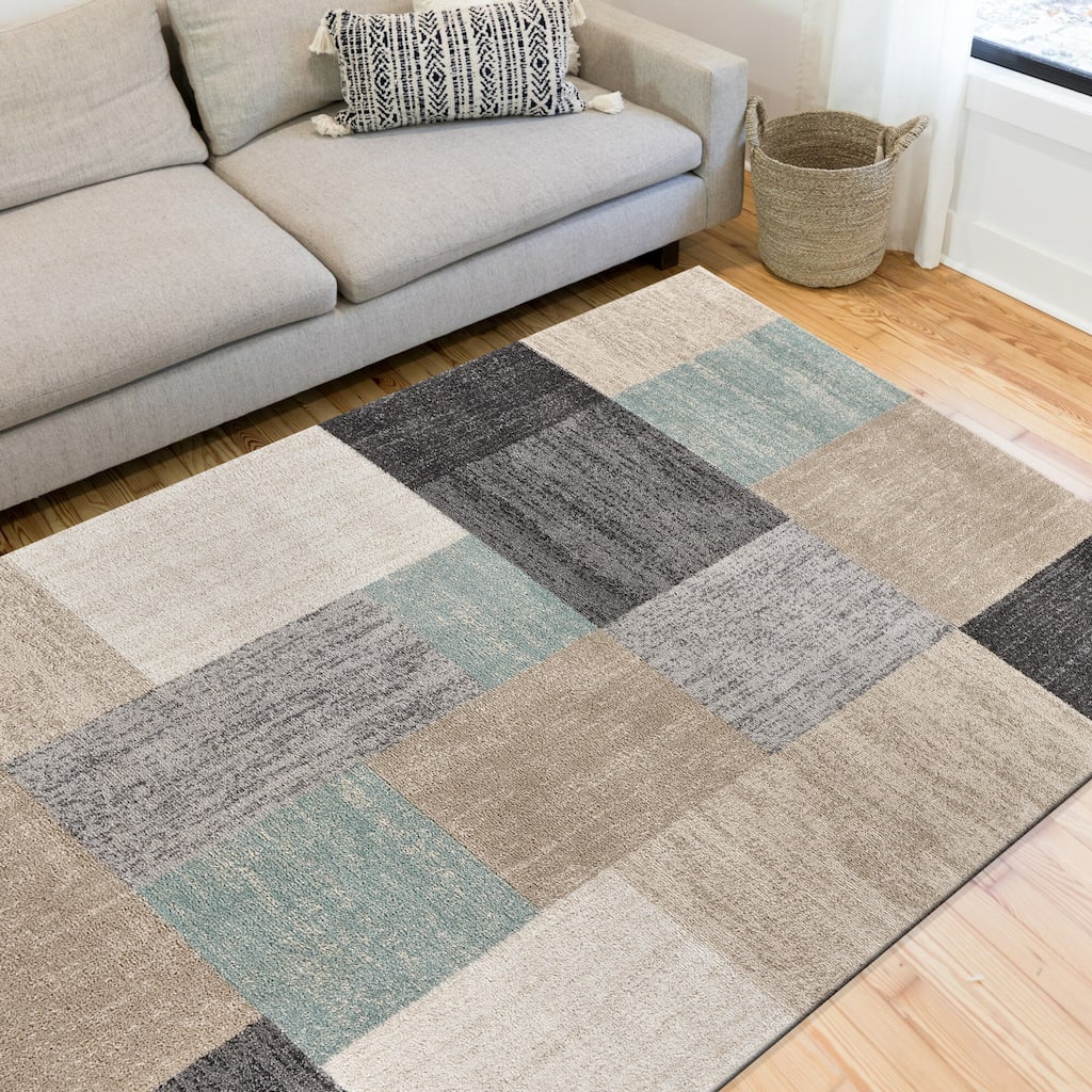 Sevita Multicolored Modern Color Block Area Rug