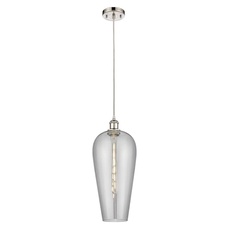 Innovations Lighting Endless Possibilities Ballston - Chelsea - 1 Light 8" Cord Hung Mini Pendant - Polished Nickel/Light Smoke
