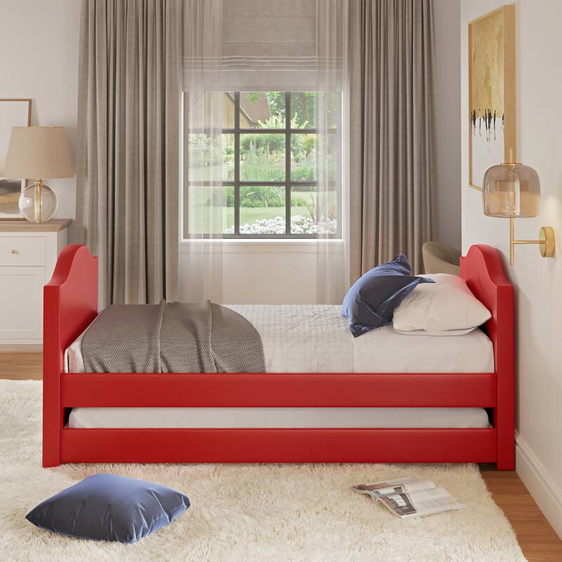 Boyd Sleep Messina Faux Leather Upholstered Day Bed with Trundle