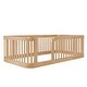 preview thumbnail 8 of 32, Twin/Full Size Wooden Floor Bed, Kids Bed Frame with Fence Guardrail, Toddle Bed with Small Opening
