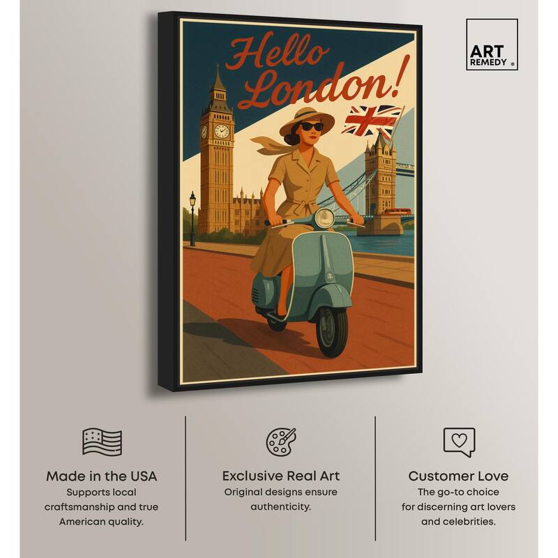 Scooter English Travel Canvas by Art Remedy