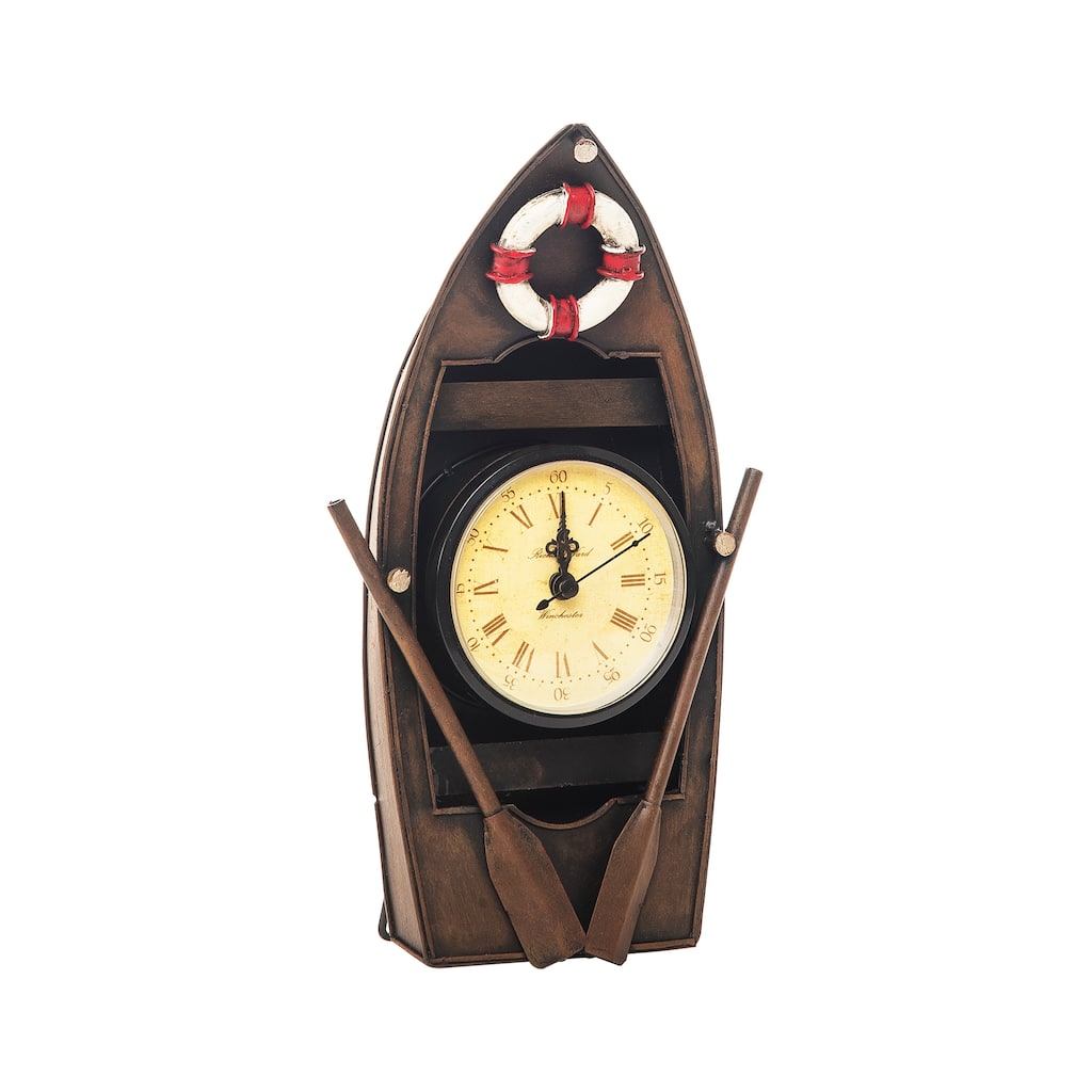 Boat Wall Clock Decor - Brown