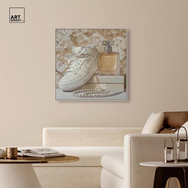 White Sneakers and Pearls Canvas by Art Remedy