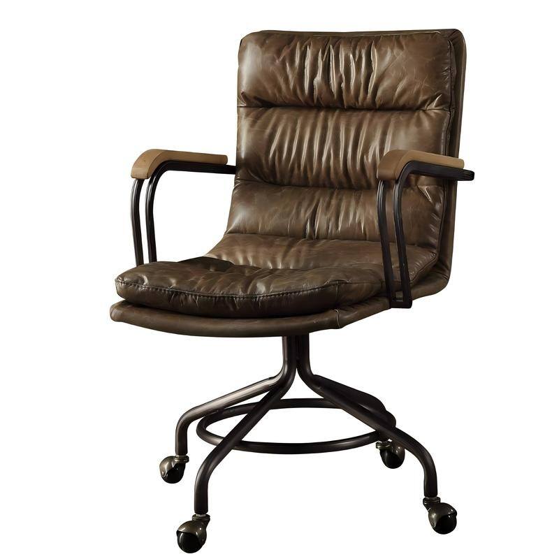 Luxury Whiskey Top Grain Leather Vintage Office Chair