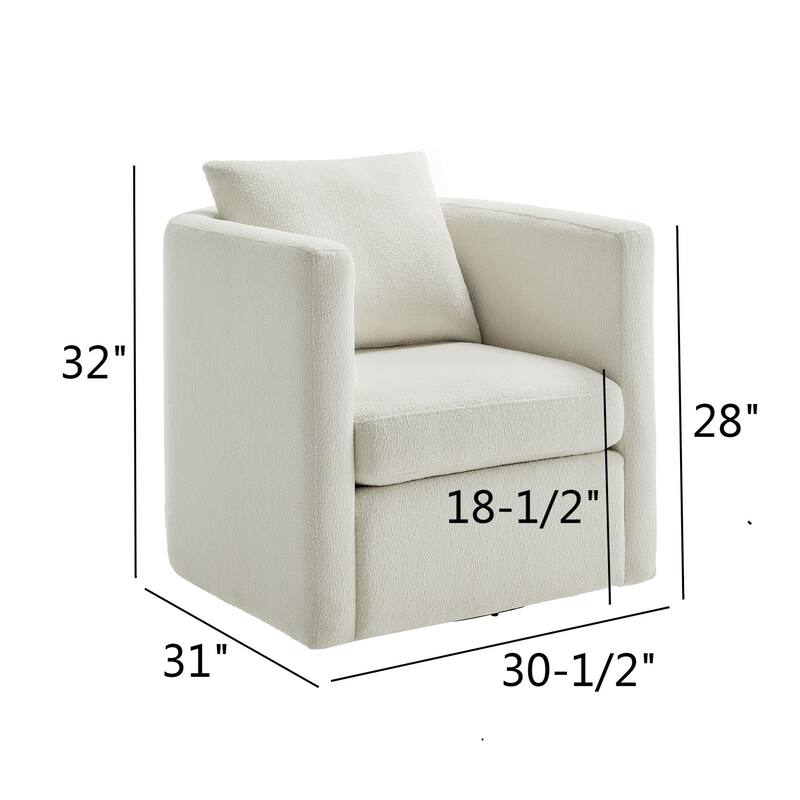 Sutton Ivory Performance Fabric Swivel Barrel Chair