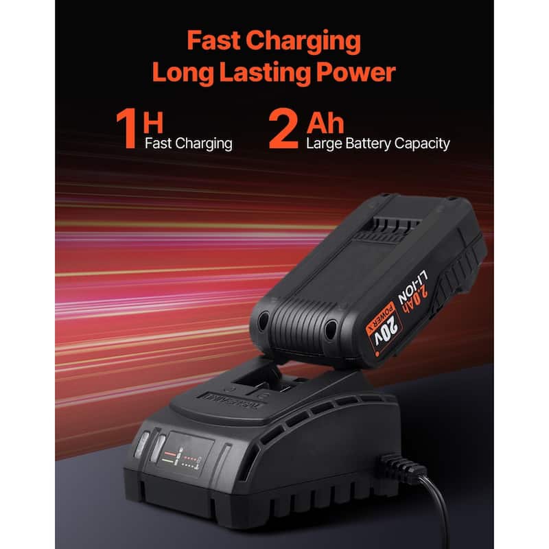 Black and Orange 20V Brushless Drill and Impact Driver Set with 2Ah Batteries and Dual Speed 2 Tool Set - 6.7 x 3 x 9.4 in