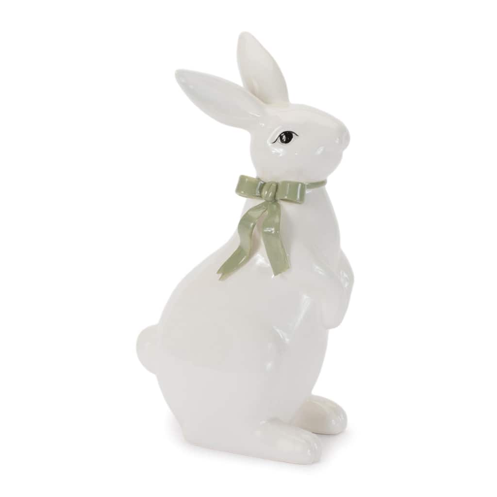 Rabbit Figurine with Bow (Set of 2)