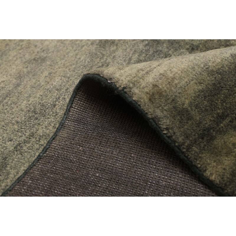 ECARPETGALLERY Hand-knotted Pak Finest Gabbeh Dark Green Wool Rug - 5'3 x 7'10