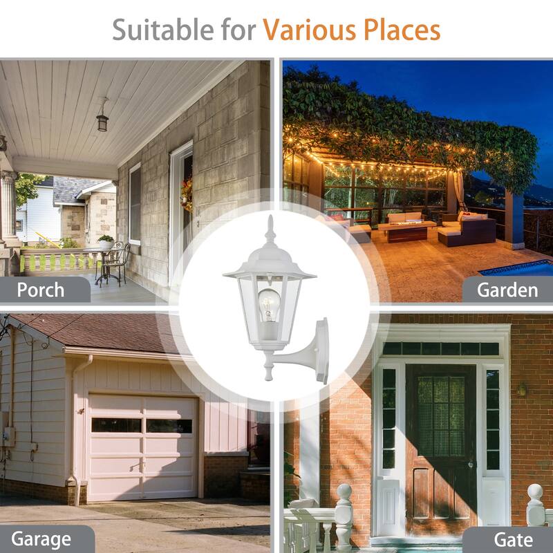 Light Outdoor Lantern Textured Wall Mount Light Set of 2