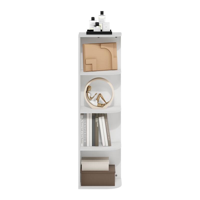 Furinno Pasir 4-Tier Corner Open Shelf Bookcase