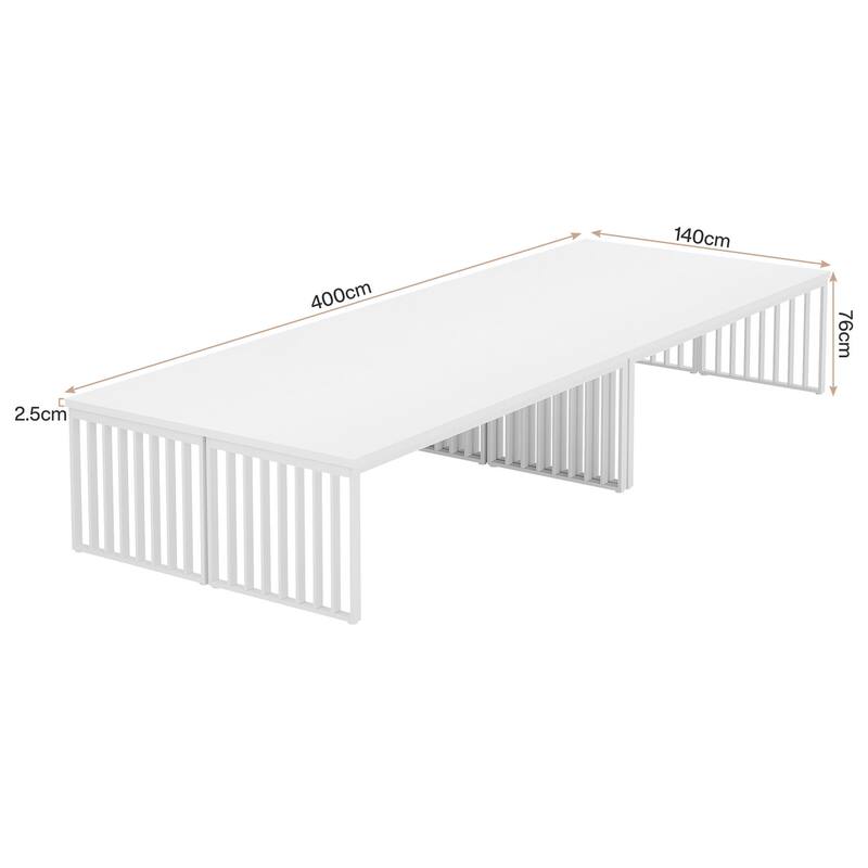 Small Conference Room Table for 4, Industiral Long Meeting Table - 2-pieces