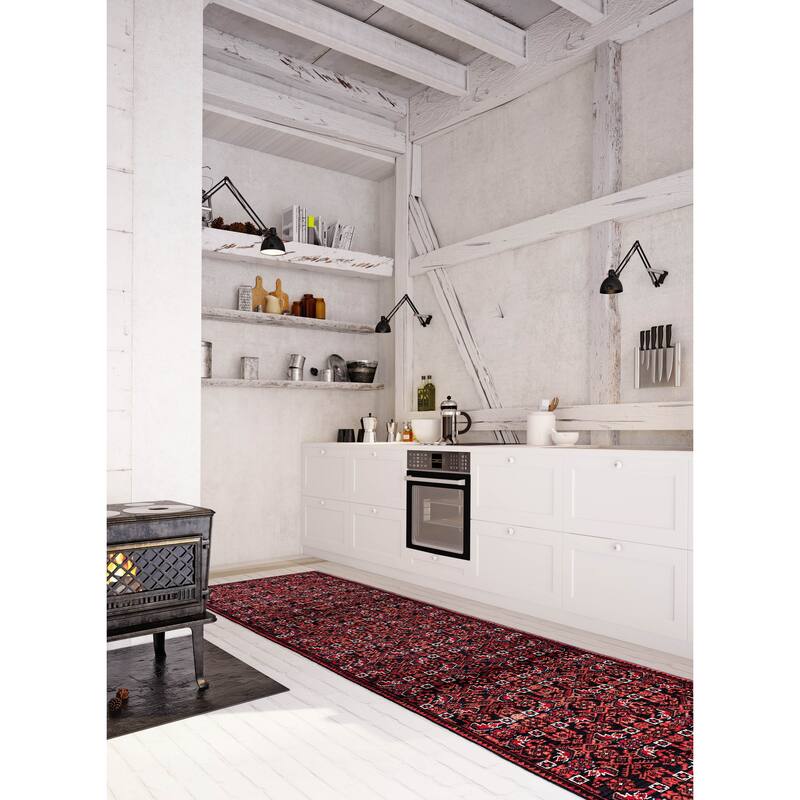 ECARPETGALLERY Hand-knotted Andelz Red Wool Rug - 2'8 x 12'6