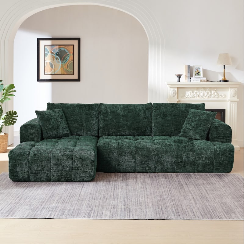 108.2" L-Shaped Chenille Luxury Oversized Sectional Sofa Free-combined Sofa, No Assembly Required