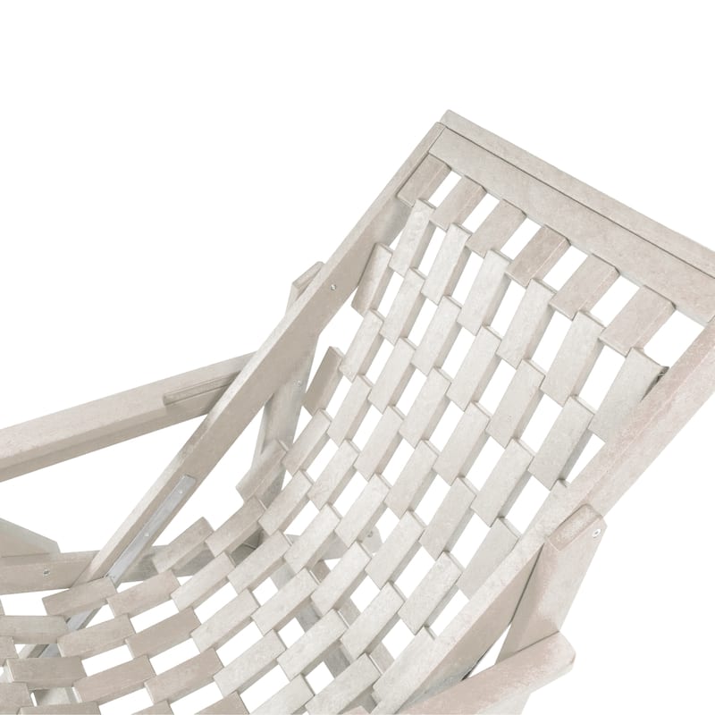 Aspen Fully Assembled All-Weather Outdoor Folding Lounge Chair and Table Set - 3-piece