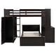 preview thumbnail 2 of 18, Full size Loft Bed with a twin size Stand-alone bed, Shelves,Desk,and Wardrobe-Espresso