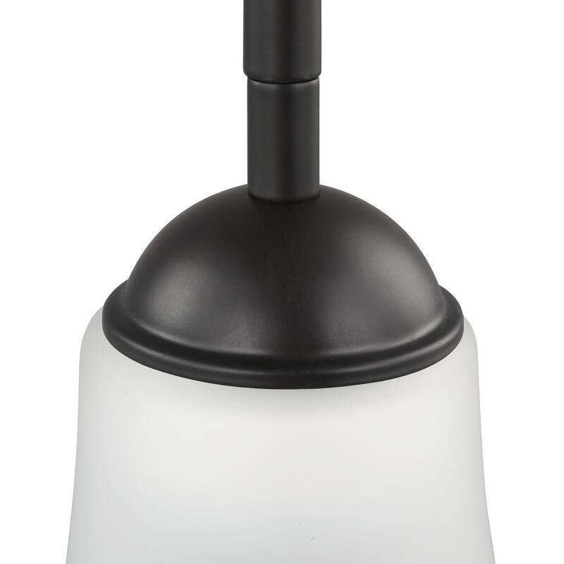 Classic Collection One-Light Antique Bronze Etched Glass Traditional Pendant Light - 7.480" x 14.570" x 9.250"