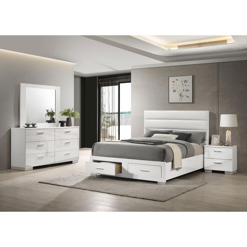 Felicity Platform Bedroom Set White