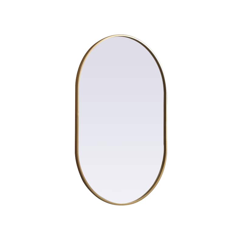 Indigo Home Metal Frame Oval Mirror 27x40 Inch