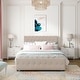 preview thumbnail 31 of 40, Storage Bed Metal Platform Bed with a Big Drawer. Beige - Full