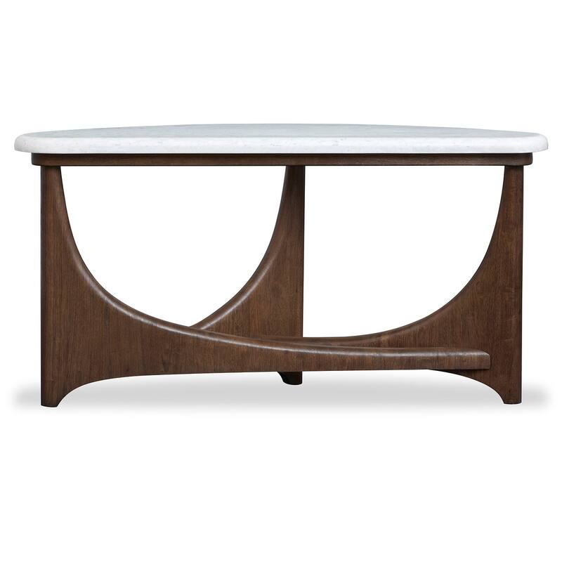 Magnussen Home Arwen Turkish Coffee Demilune Sofa Table - 54''W x 17''D x 28''H - 54''W x 17''D x 28''H