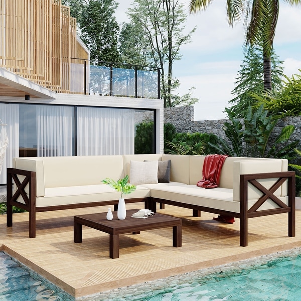 Solid wood patio store set
