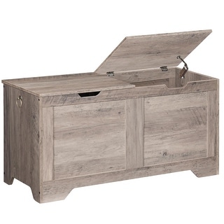 Image showcasing Storage Chest with 2 Lids, 39.4 in Storage Bench, Storage Trunk with ...