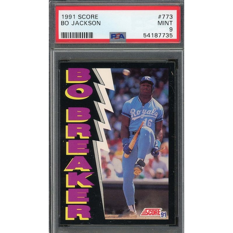 Bo Jackson 1991 Score Bo Breaker Baseball Card #773 Graded PSA 9 - 8'6" x 11'6"