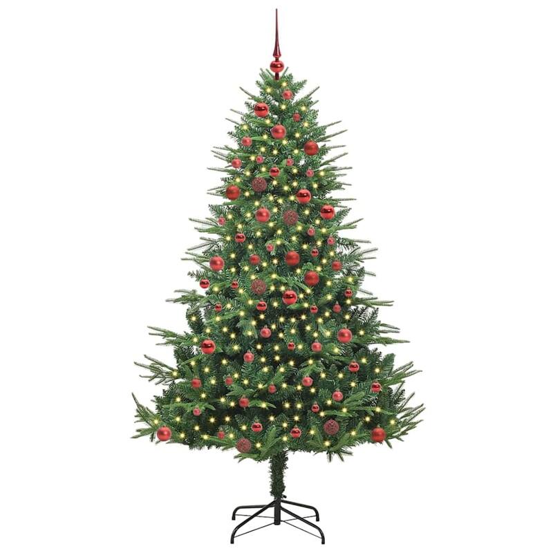 vidaXL Artificial Christmas Tree LED&Ball Set&Flocked Snow Decoration PVC&PE