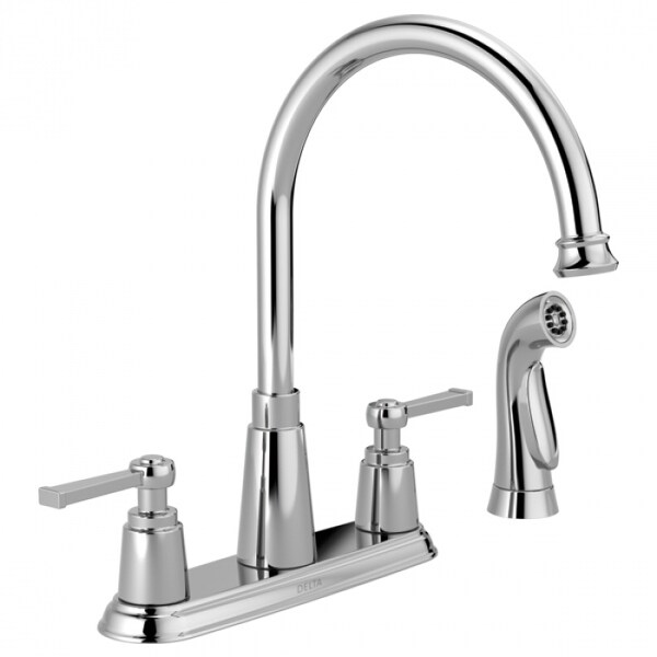 Delta 21742LF Emmett 2-Handle High Arc Kitchen Faucet with ...