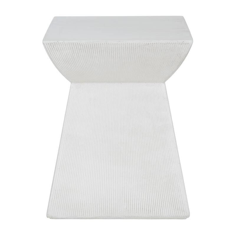 Christopher Knight Home - Voisin Antique Artisan Outdoor Magnesium Oxide Side Table with Sculptural Pedestal Silhouette - 15.2"L