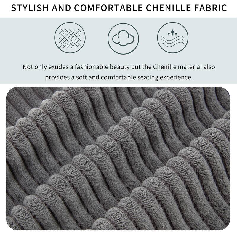 Corduroy 3 Seater Modular Sofa with Removable Back Cushions and 5 Pillows