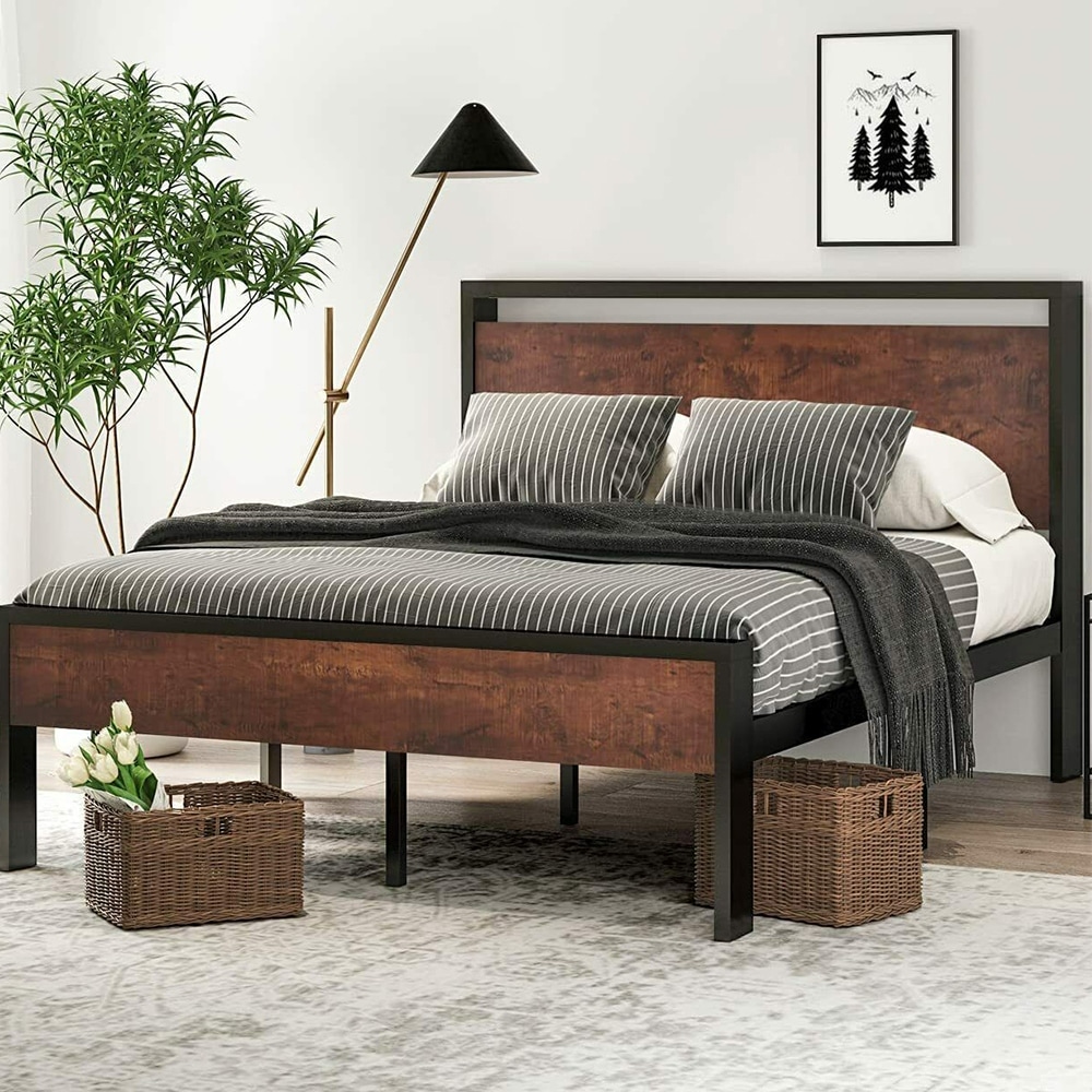 Mahogany bed frame on sale queen