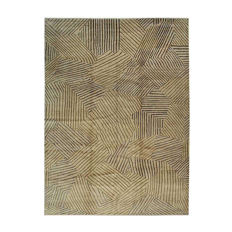 Handmade Wool Brown Transitional All Over Ningxia Rug