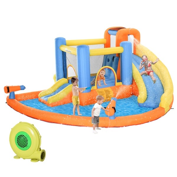 Outsunny 5 in 1 Kids Inflatable Bounce House Jumping Castle with