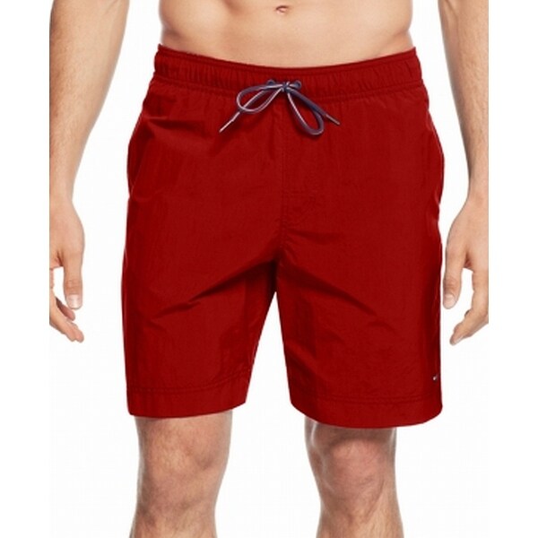 Red mens swim trunks clearance