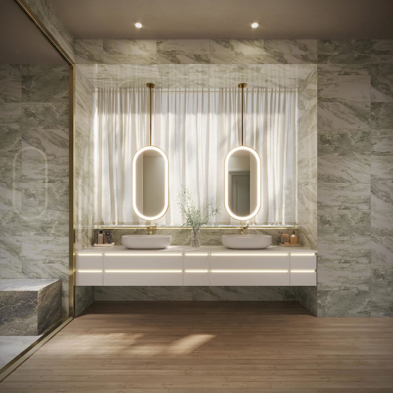 Robern YM2040SPPFN3H Sculpt 19-1/4"W x 39-3/8"H Pill Flat Metal Framed