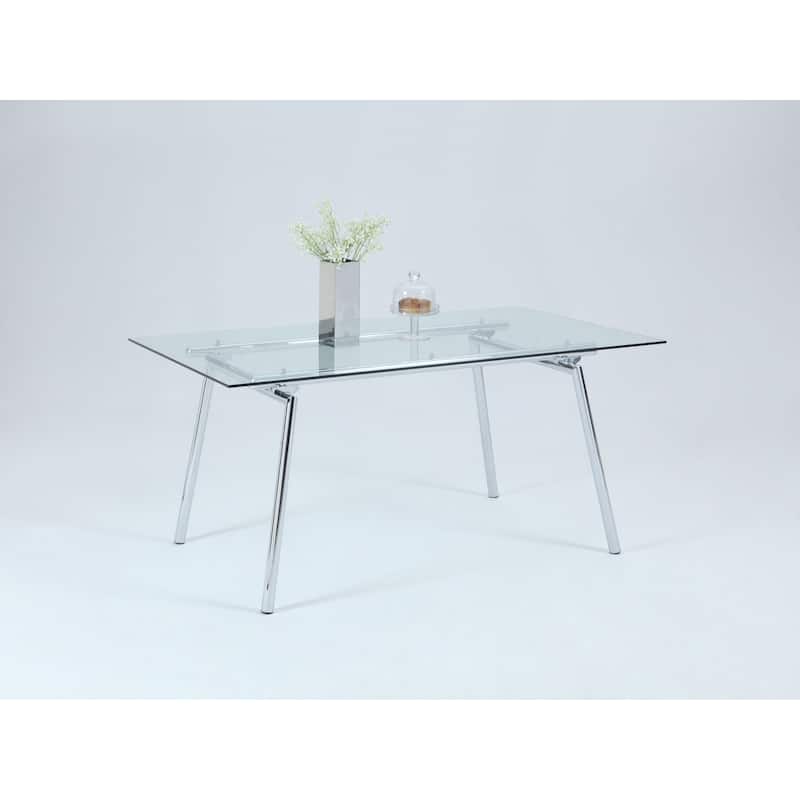 Somette Constance Dining Table with Clear Glass Finish