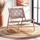 preview thumbnail 6 of 62, SAFAVIEH Bandelier Open Leather Weave Squared Accent Chair. - 26" W x 32" D x 31" H