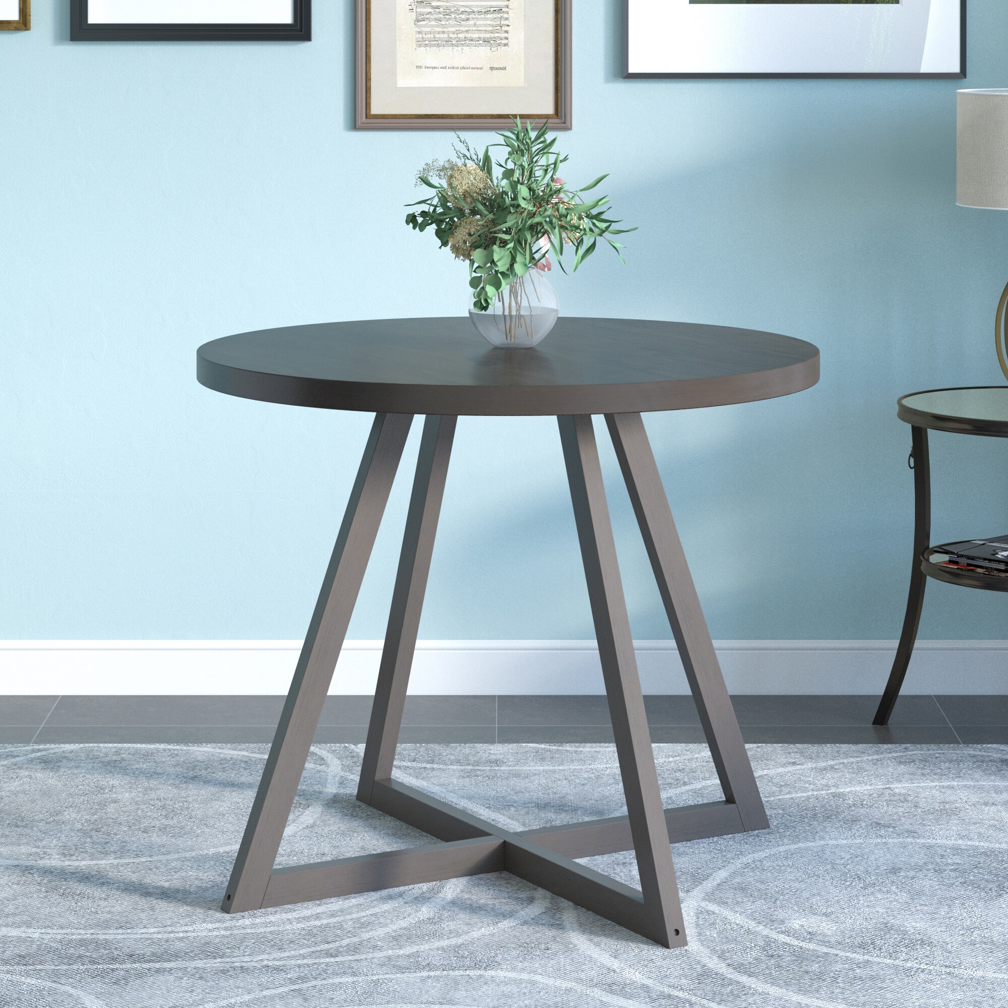 Small round grey dining table deals