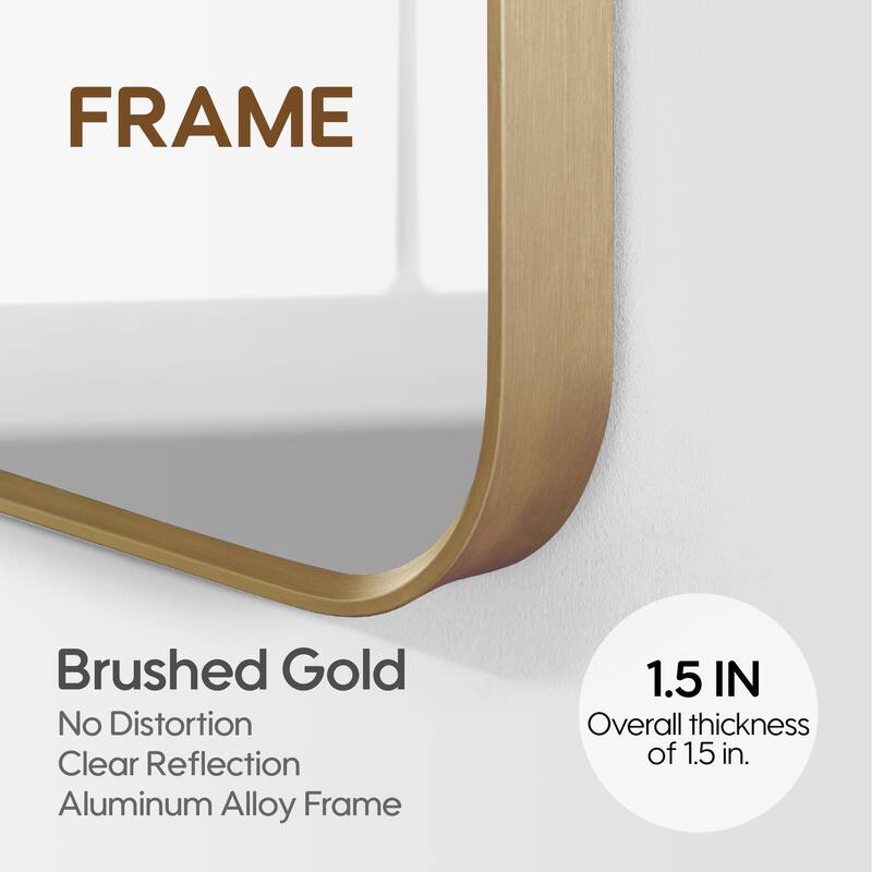 Modern Bathroom Rectangular Wall Mounted Anodized Aluminum Framed Vanity Mirror