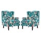 preview thumbnail 93 of 134, 2 Set Traditional Patterned Wingback Accent Chairs with NailHead
